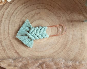 Bookmark Macrame Paperclip Copper/Rose Gold Mint