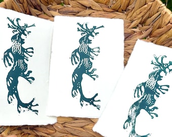 dragão marinho, cavalo-marinho, linóleo, impressão em linóleo, linóleo oceânico, impressão de vida marinha, aquático, arte de criaturas marinhas, impressão em relevo, decoração costeira