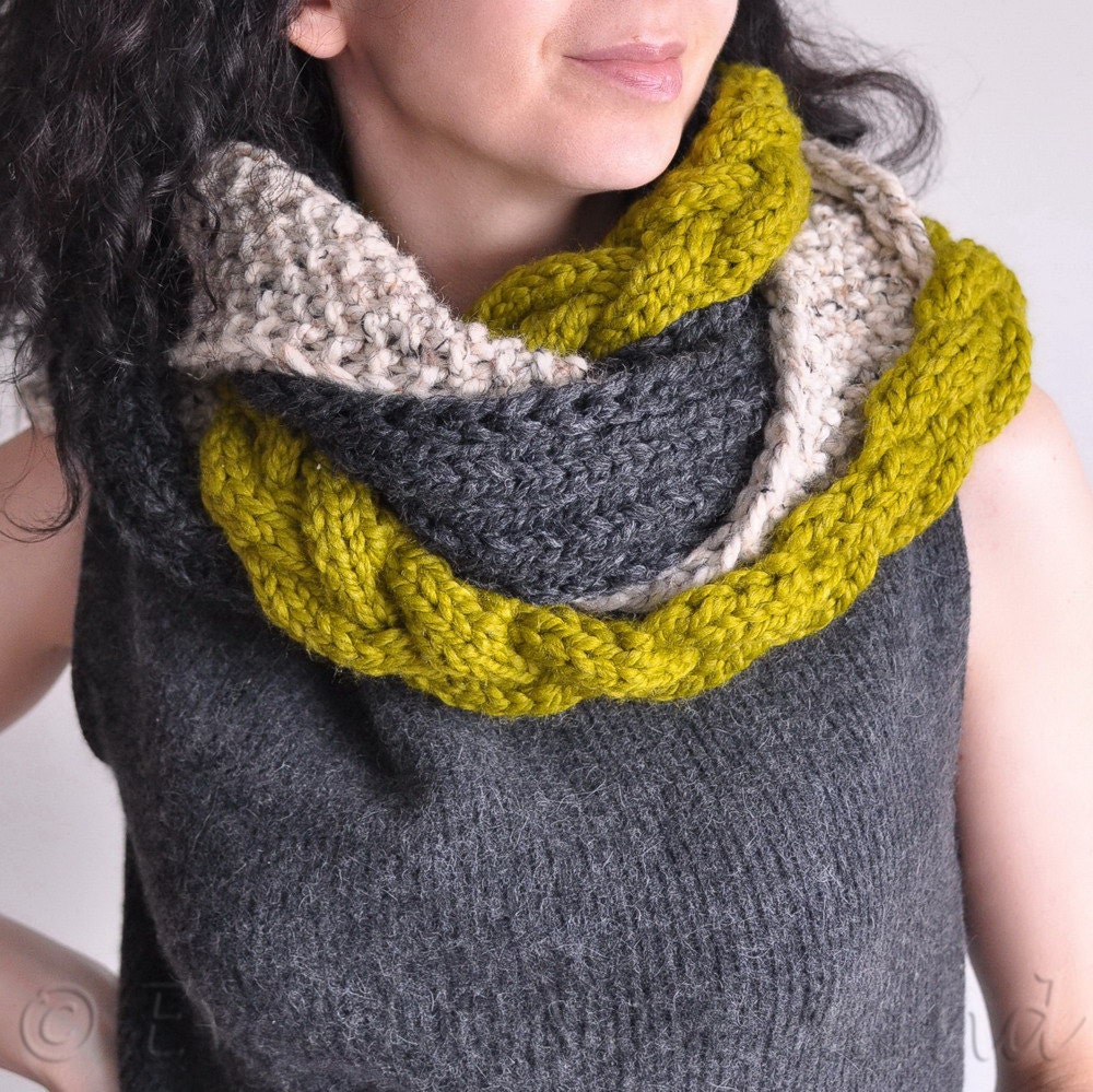 Infinity Scarf Circular Scarf Loop Scarf Wrap hand knit Etsy