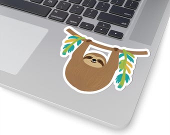 Funny Sloth Sticker, Hanging Animal Decal, Kids Room Decor