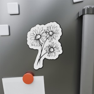 Floral Die-Cut Magnet | Bohemian Home Decor, Flower Fridge Magnet, Nature-Inspired Gift, Bouquet Magnet, Kitchen Decor