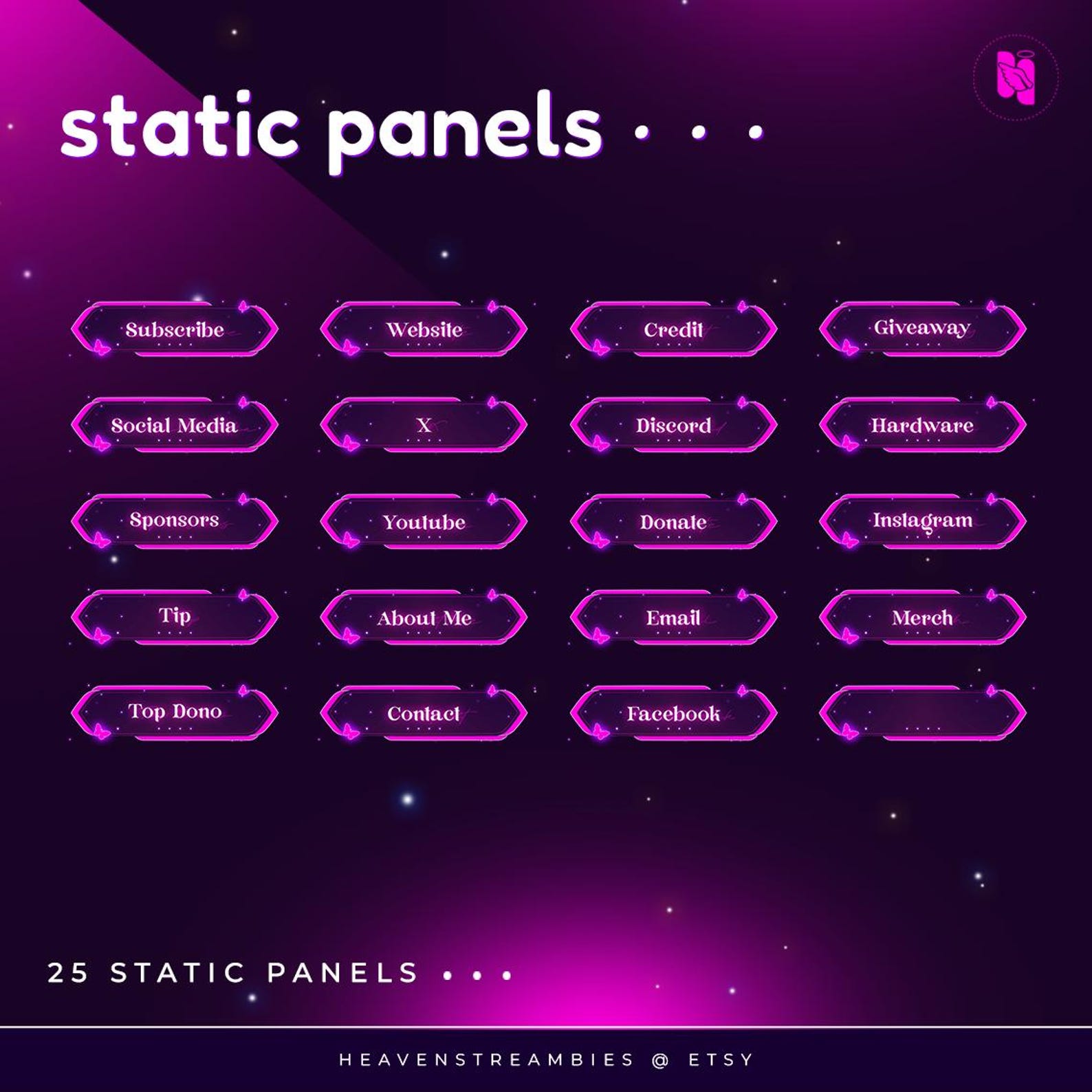Bramble Maze Stream Panels, Magical Butterfly Theme for Twitch (digital ...