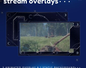 Firmament Animated Stream Overlay, Astral Veil Theme (Digital Download)