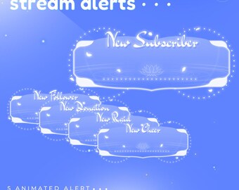 Lotus Guise Animated Stream Alert, Celestial Flower Theme (Digital Download)
