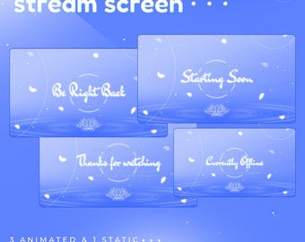 Lotus Guise Animated Stream Screen, Celestial Flower Theme (Digital Download)