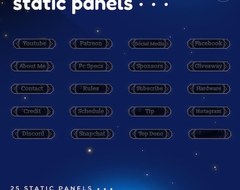 Firmament Stream Panels, Astral Veil Theme for Twitch (Digital Download)