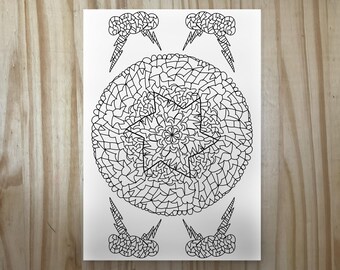 Malvorlage für Erwachsene | Mandala Coloring Page | Storm | Printable | Ausmalseite | Druckvorlage