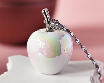 Once Upon a Broken Heart Officialli Licensed, Jack's White Apple Necklace, Evangeline Fox, OUABH Merch, Evangeline Jacks, Book Necklace