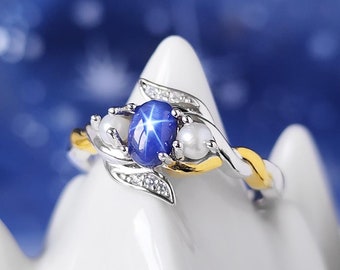 Acotar Officially Licensed, Feyre Star Sapphire Wedding Ring, Night Court, A Court of Thorns and Roses Book, Bookish, Feyre Rhysand, Velaris