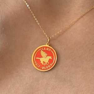 Percy Jackson Camp Half-Blood Necklace, Percy Jackson Merch, Camp Half Blood, Greek Necklace, Greek Mythology Necklace, Pegasus, Book