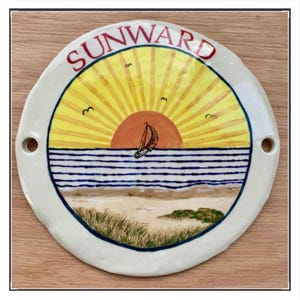 Handmade Ceramic House Address Sign: Bespoke Painted Design