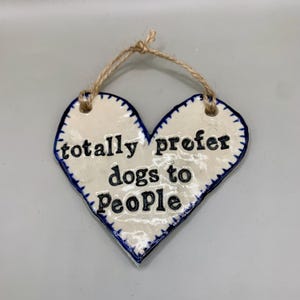 Sarcastic Ceramic Heart Wall Decor – Handmade Sign with Twine