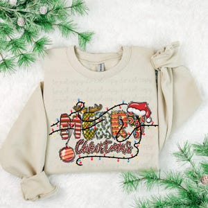 Groovy Merry Christmas DTF Transfer, Trendy Christmas, Faith, Jesus, Merry, Ready to Press, DTF, Heat Transfer image 1