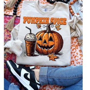 Pumpkin Spice Fall DTF Transfer, Trendy Pumpkin Spice, Fall, Autumn, Heat Transfer, DTF, Ready to Press