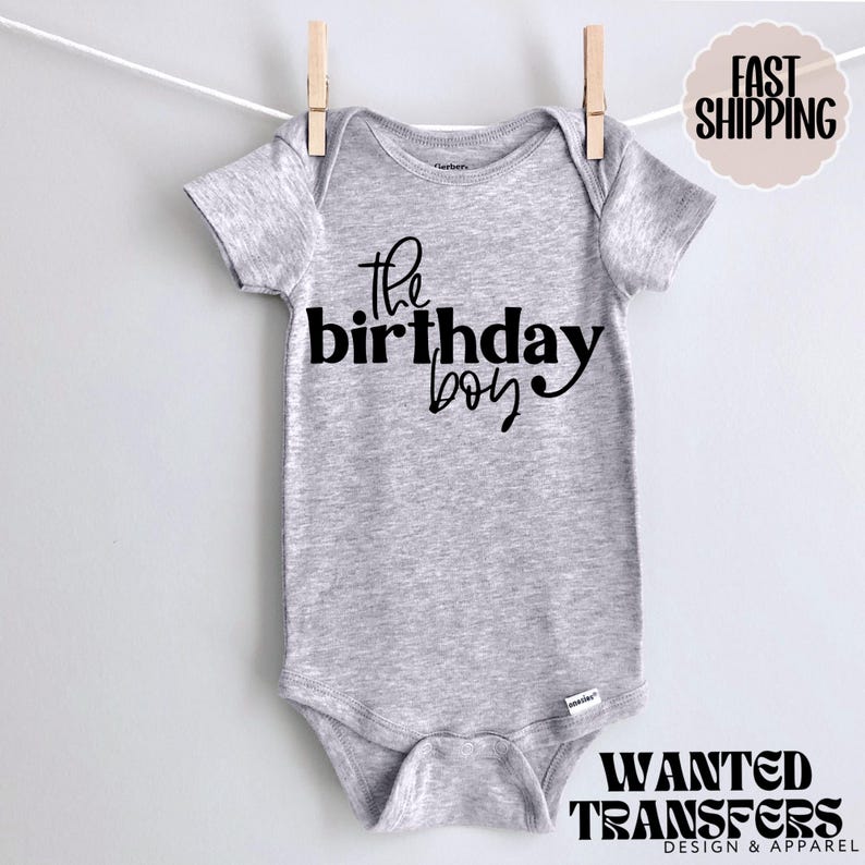 The Birthday Boy Trendy Minimalist Birthday Shirt, Tee, Onesie Birthday Boy, All Ages, Toddler, Youth, Kids Bday, Minimalist image 3