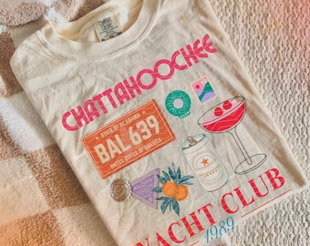 Chattahoochee Yacht Club Trendy Summer DTF Transfer, Western Summer, Floral, Shark, Creek, Ocean, Beach, Trendy, Popular