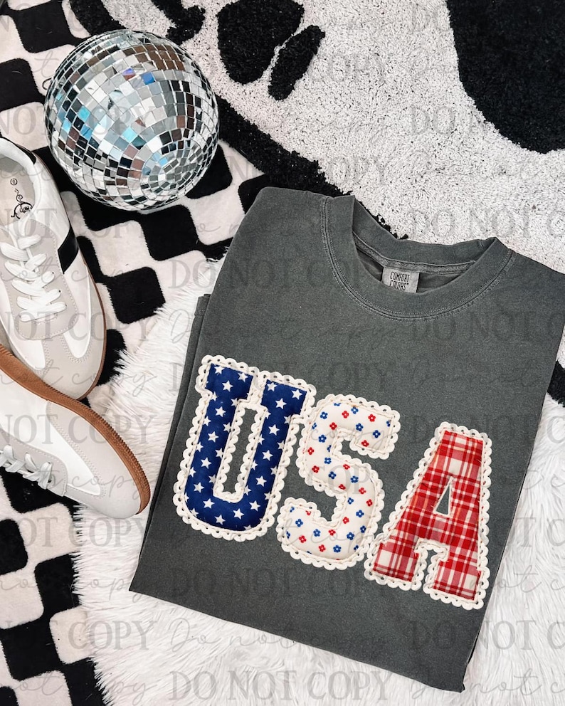 Lace USA DTF Transfer, Trendy 4th of July, Fourth, Holiday, Ready to Press, America, USA, Patriotic, Hot Dog image 1