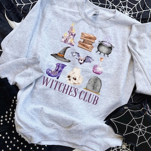 Watercolor Halloween Witches Club DTF Transfer, Trendy Halloween, Witch, Popular, Witch’s Brew, Ready to Press. Heat Transfer