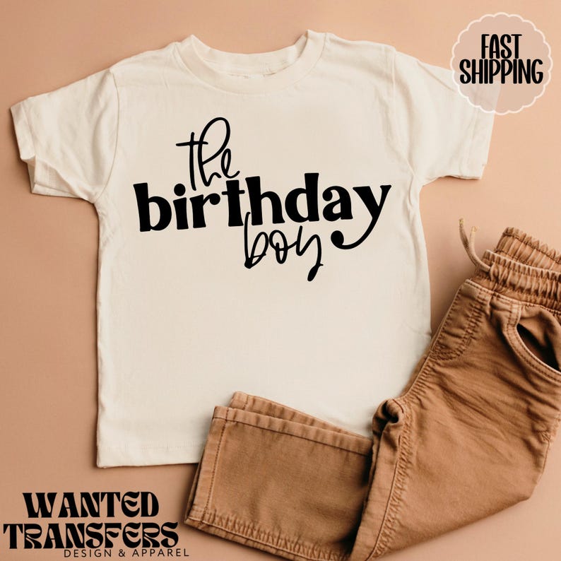 The Birthday Boy Trendy Minimalist Birthday Shirt, Tee, Onesie Birthday Boy, All Ages, Toddler, Youth, Kids Bday, Minimalist image 1