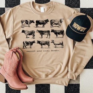 Support Your Local Farmers Western Single Color Screen Print Transfer, Trendy Western, Single Color, Heat Transfer