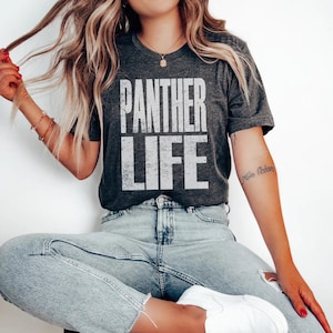 Distressed Panther Life DTF Transfers, School Spirit, Minimalist, Go Team, Game Day, Ready to Press, DTF, Heat Transfer