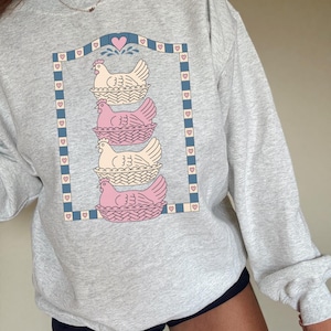 Grandma's Closet Chickens DTF Transfer, Trendy Thrifty Shirt Design, Heat Transfer, Ready to Press, DTF, Goose image 1
