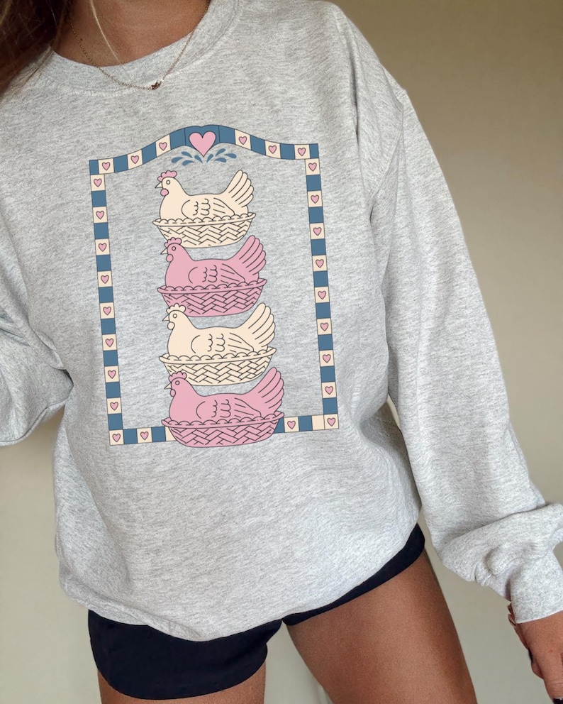 Grandma's Closet Chickens DTF Transfer, Trendy Thrifty Shirt Design, Heat Transfer, Ready to Press, DTF, Goose image 1
