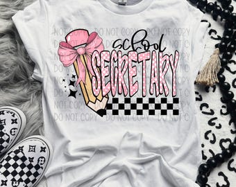 School Secretary DTF Transfer, Teacher, School Professional, Bus Driver, Occupation, Heat Transfer, Back to School, Teach, Coach