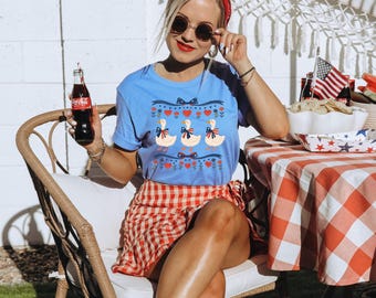 Patriotische Gänse DTF Transfer, Trendy Patriotic, DTF, bereit zum Pressen, Heat Transfer, America