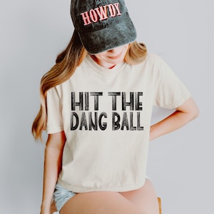 Hit The Dang Ball DTF Transfer, Trendy Game Day, Heat Transfers, Football, Baseball, Ready to Press, Sports image 1