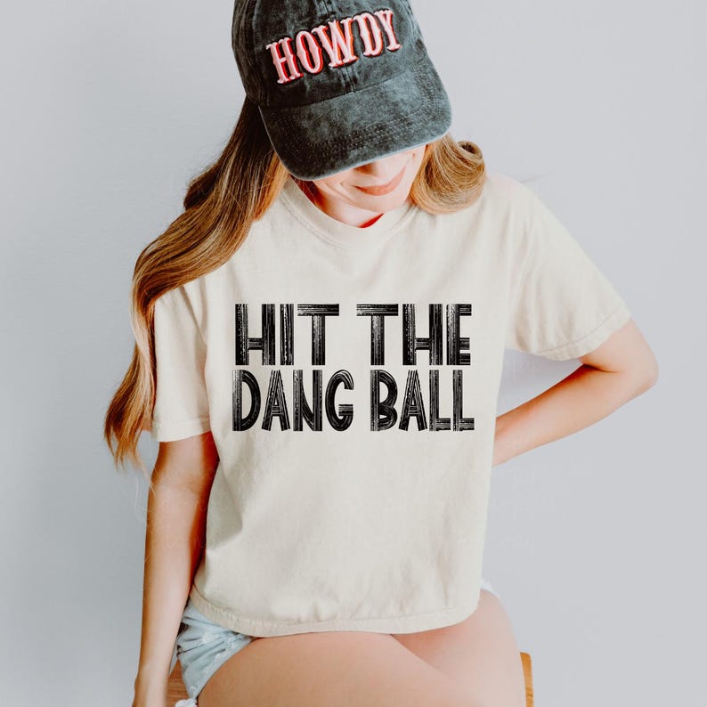 Hit The Dang Ball DTF Transfer, Trendy Game Day, Heat Transfers, Football, Baseball, Ready to Press, Sports image 1