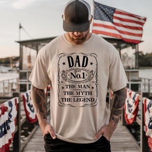 Trasferimento DTF del papà numero uno, uomo alla moda, divertente, sarcastico, papà sfacciato, barba, DTF, pronto per la stampa, trasferimento termico immagine 1