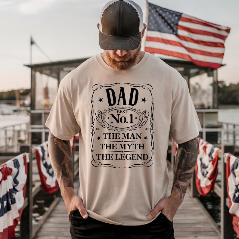 Trasferimento DTF del papà numero uno, uomo alla moda, divertente, sarcastico, papà sfacciato, barba, DTF, pronto per la stampa, trasferimento termico immagine 1