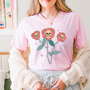 Skull Floral Valentine's DTF Transfer, Vday, Trendy Valentines, Heat Transfer, Ready to Press, DTF image 1