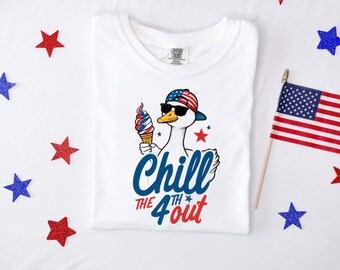 Icecream Goose DTF Transfer, Trendy Bunt, DTF, bereit zum Pressen, Heat Transfer, America