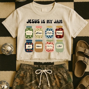 Jesus Is My Jam DTF Transfer, Trendy Faith, Worship, Jesus, God, DTF, Ready to Press, Heat Transfer image 1