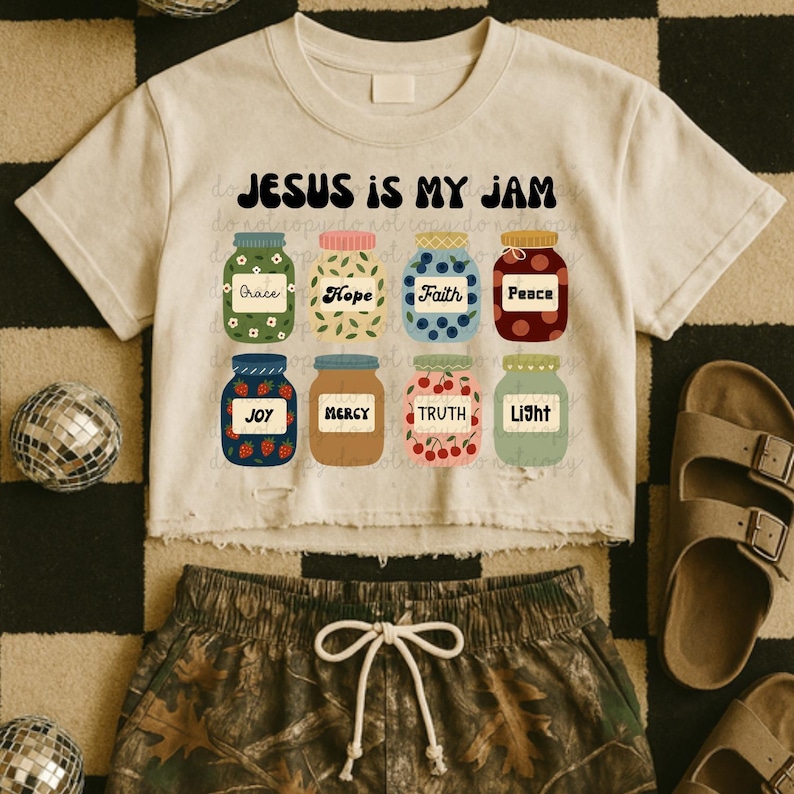 Jesus Is My Jam DTF Transfer, Trendy Faith, Worship, Jesus, God, DTF, Ready to Press, Heat Transfer image 1