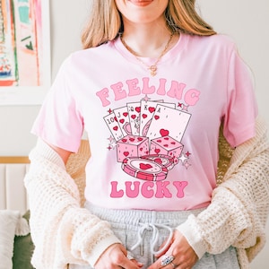 Feeling Lucky Valentine's DTF Transfer, Vday, Trendy Valentines, Heat Transfer, Ready to Press, DTF image 1