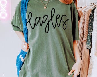 Eagles School Spirit bladerdeeg zeefdruk transfer, trendy bladerdeegprint, transfer, warmteoverdracht, nieuw, minimalistisch