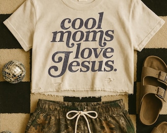 Cool Moms Love Jesus DTF Transfer, Trendy Faith, Jesus, Cool Moms, Pray, God, Ready to Press, Bible