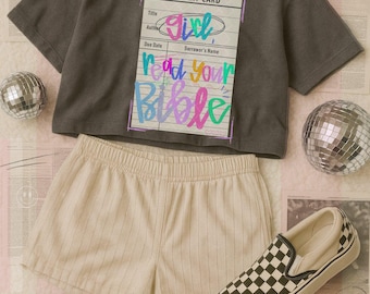 Girl Read Your Bible DTF-overdracht, trendy geloof, Jezus, bid, religieus, christelijk, DTF, warmteoverdracht