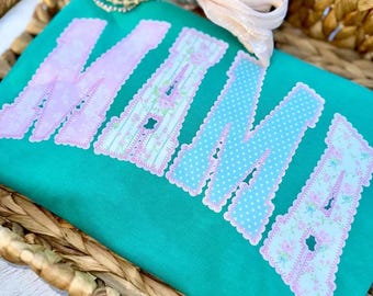 Kwiatowa koronka Mama DTF Transfer, Modne macierzyństwo, Mama, Mama, Dzień Matki, DTF, Termotransfer, Gotowy do druku, Kwiatowy, Retro