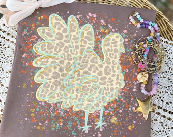 Trendy Leopard Turkey Thanksgiving DTF Transfer, Trendy Thanksgiving, Turkey, Preppy, Brushstroke, Gobble, Ready to Press, Heat Transfer