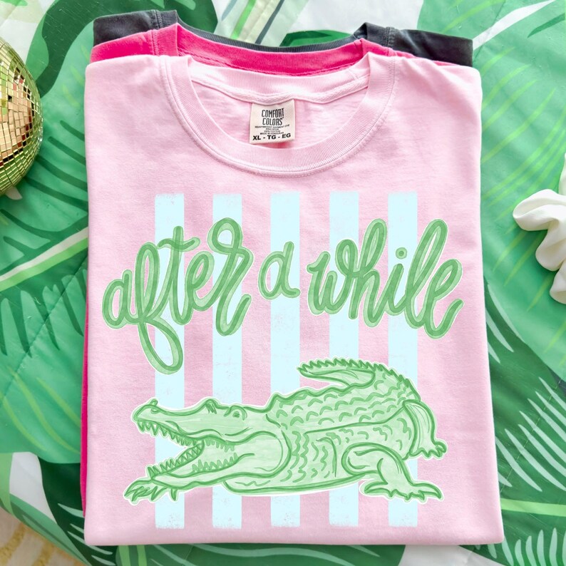After Awhile Crocodile Summer, Trendy Alligator, Trendy Crocodile, Summer, Cute, Ready to Press image 1