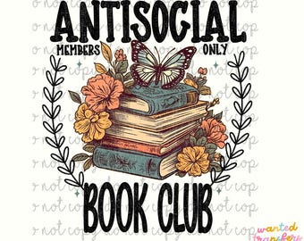 Nerdy Girls Book Club PNG, Book Lovers PNG, Floral Book, Digital Design, Shirt Design, Bookish, Bookish Therapy, Floral, Books, Trendy Book