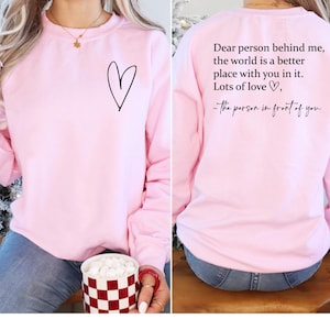 Estimada persona detrás de mí DTF Transfer, Salud mental, DTF, Transferencia, Bolsillo y espalda