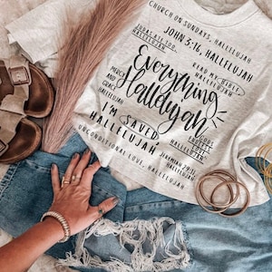 Everything Hallelujah DTF Transfer, Trendy Faith, Ready to Press, Heat Tranfer, Hallelujah, Motherhood, Mom, Bible Verse image 1
