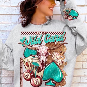 I'm a Wild Card western DTF-overdracht, trendy western, cowgirls, warmteoverdracht, Azteeks, DTF, westernstiksels
