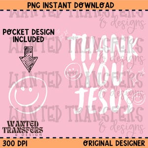 Thank You Jesus PNG Digital Download, PNG, Instant Download, Shirt Design, Faith, Jesus, Valentines image 1