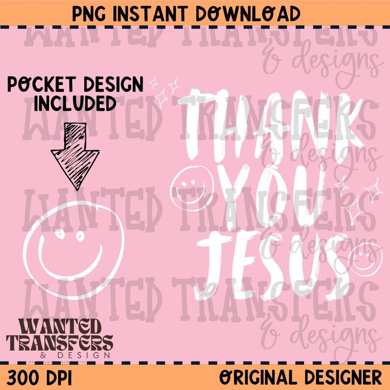 Thank You Jesus PNG Digital Download, PNG, Instant Download, Shirt Design, Faith, Jesus, Valentines image 1